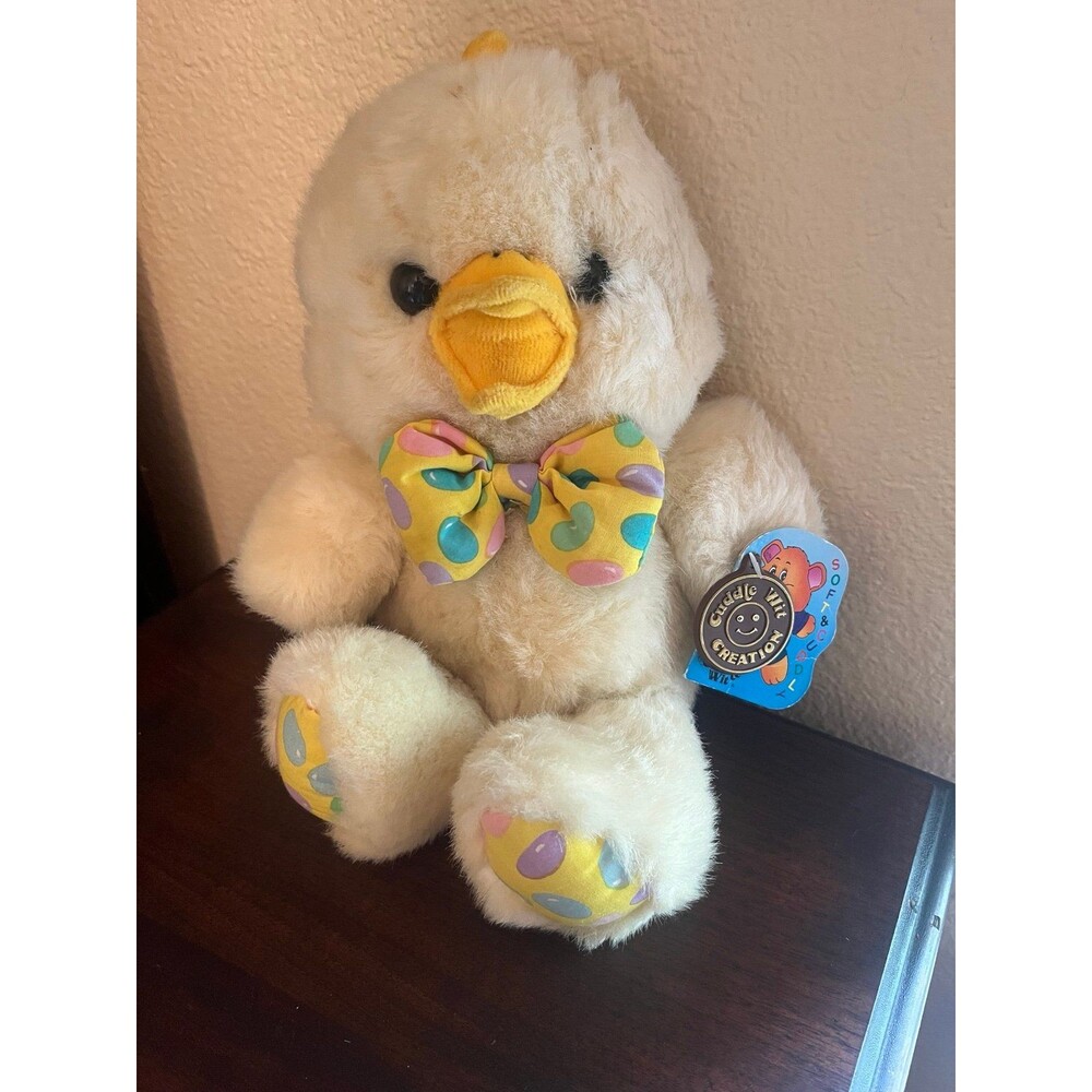 1993 Cuddle Wit Baby Duck with Polka Dot Bow
